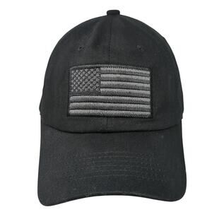 U.S.A Flag Slideback Baseball Cap Black One Size Adjustable Embroidered Vionlan